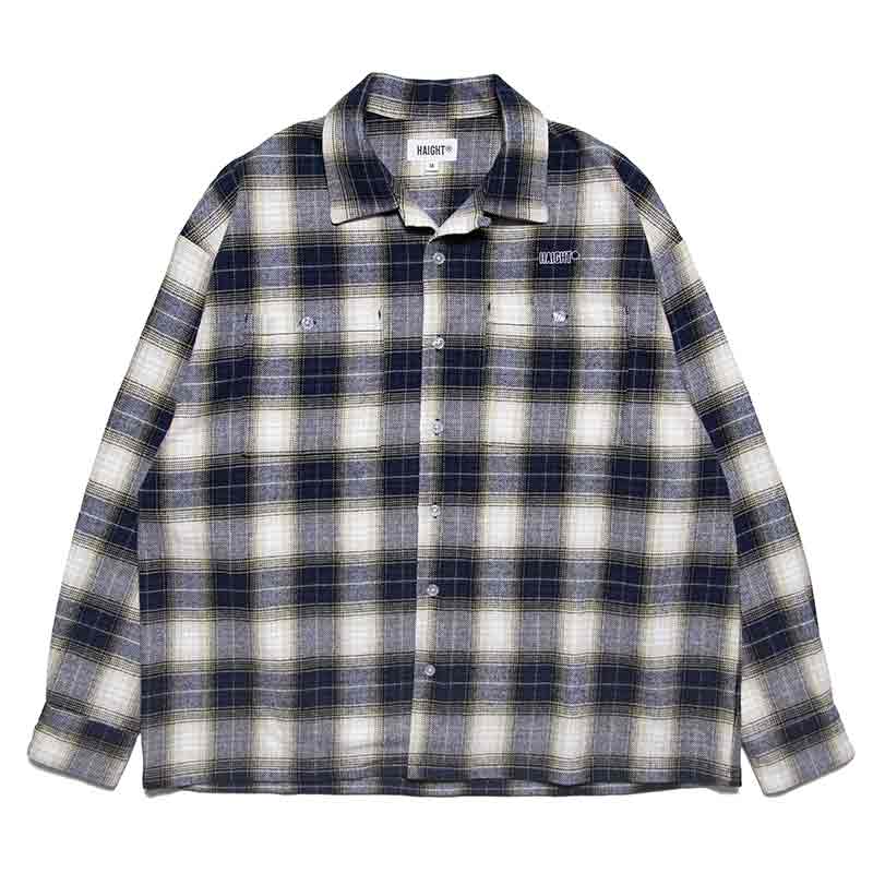 OMBRE CHECK OPEN COLLAR SHIRT