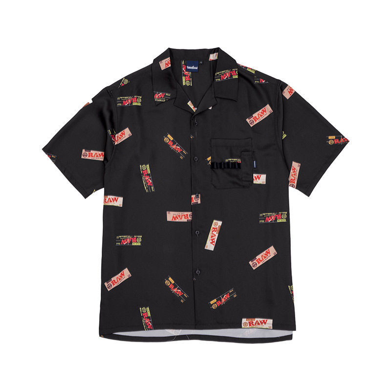 × RAW "PAPERS OPEN COLLAR SHIRT"
