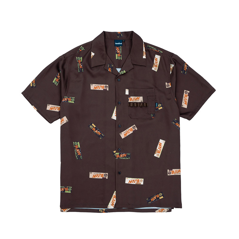 × RAW "PAPERS OPEN COLLAR SHIRT"