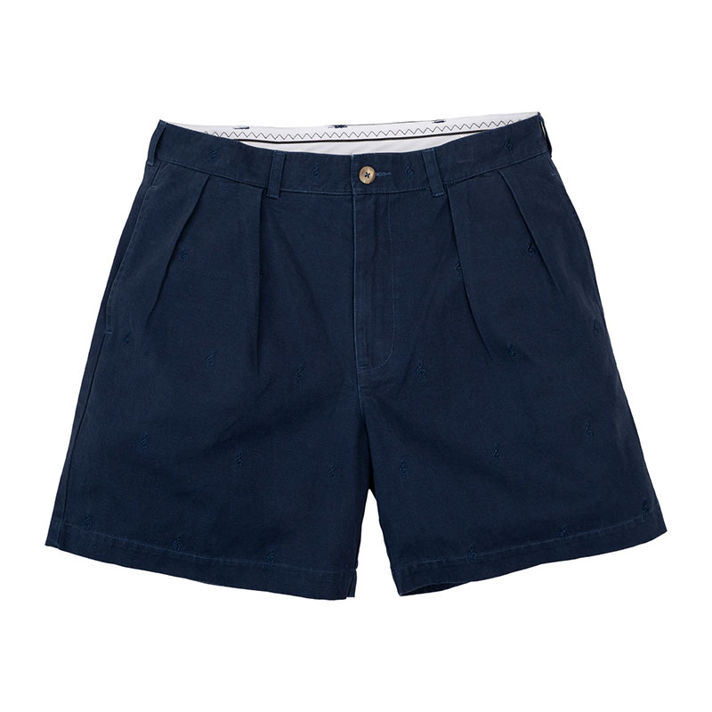 EMBROIDERED TUCK SHORTS