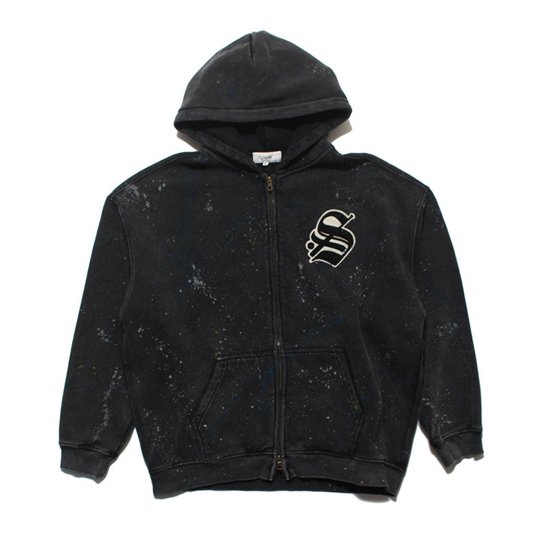 DISCHARGE PRINT CUSTOM ZIP HOODIE