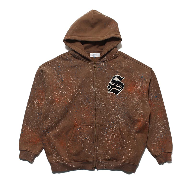 DISCHARGE PRINT CUSTOM ZIP HOODIE