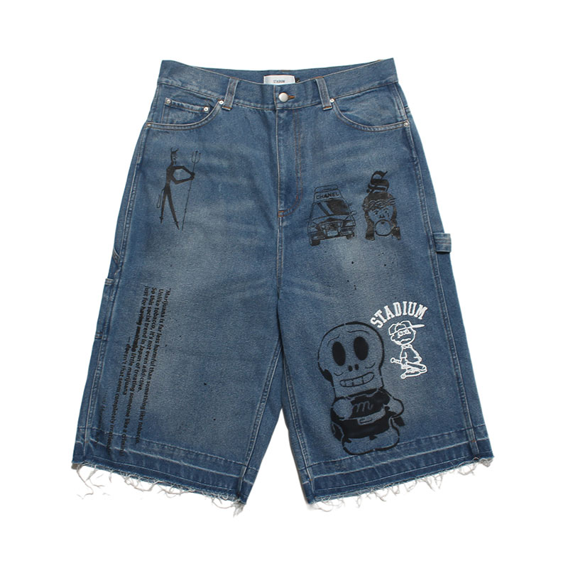 NEVER FORGET ABOUT STADIUM CUSTOM DENIM SHORTS