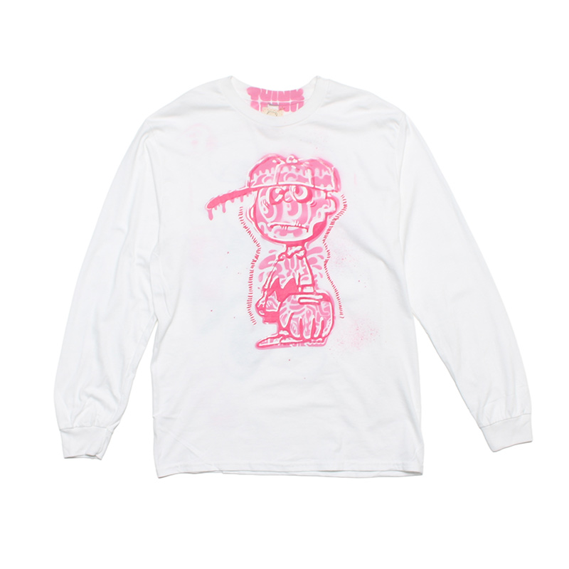 Dead Brown silk stencil pt L/S Tee